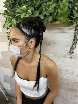 ロカット サロン(Roquat Salon) イベントに☆コーンロウアレンジ【エクステ/立川/立川】