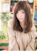 斜めバングの大人かわいいオン眉ストカールc5浦和20代30代40代