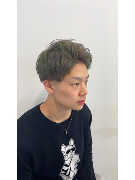 ゲーム 原宿店(GAME) グリーンハイライト/メンズヘア/ハイライト/ダブルカラー/