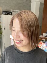 ヒカリス ヘアー 相川店(HIKARIS hair) プツッとボブ×ミルクティーベージュ