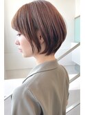360度小顔シルエット◎スタイリング簡単な丸みショートボブ