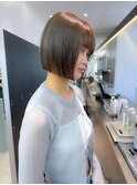 前髪顔周りレイヤー+韓国ボブ/髪質改善/縮毛矯正/黒髪[横浜]