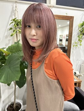 ヘアメイク エイト キリシマ(hair make No.8 kirishima) ピンクベージュ ハイトーンカラー ダブルカラー