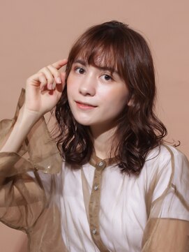 ピークアブー アヴェダ 池袋東武(PEEK-A-BOO AVEDA) ミディアムウェーブ×顔まわりレイヤーカット  20代30代40代