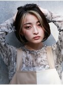ハイライトインナーカラー白髪ぼかしボブ多毛くせ毛お悩み大人