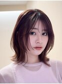 黒髪/ボブウルフ/ネビージュ/小顔/ワンレン