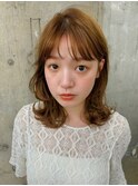 レイヤー ミディアム パーマ 顔まわりレイヤー イメチェン