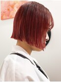 下北沢タッセルボブデザインカラー切りっぱなしボブミディアム◆