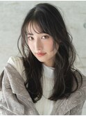 【emu井上信洋】ニュアンスパーマで大人かわいい暗髪ゆるロング