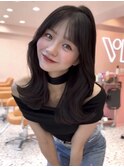 韓国ヘア/ミディアムレイヤー/顔まわりカット