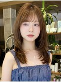 ミディアム20代30代大人可愛いひし形ふんわりレイヤー【平島】