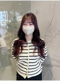 チェリーワイン/韓国巻き/艶髪カラー