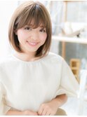 斜めバングココアブラウンボブレイヤーカットc7上尾30代40代!