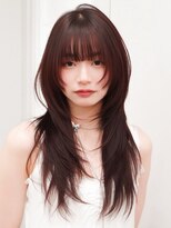 シオン(shion)&nbsp;顔周りレイヤー前髪カットロング韓国ヘア_F1079