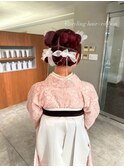 袴ヘアセット×リボンヘア