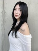 韓国風ハッシュカット透明感ブラックカラー【淡路/上新庄】