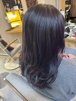 ヘアリゾート粋 ウナム 新宿東口店(enam) 透明感ダークグレージュ/レイヤーカット/ゆるふわカール