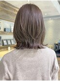 オリーブアッシュくびレイヤー_アースカラーくびれヘア_ba378171