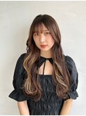 〈藤間〉韓国ヘア/ロングヘア/顔まわりカット/インナーカラー