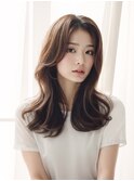 【韓国風】【くびれヘア】【透明感カラー】