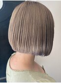 ダブルカラーミルクティーベージュカラーケアブリーチ韓国ボブ