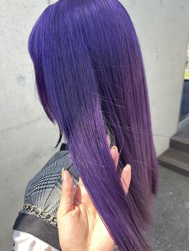 アチーブ ヘア デザイン(achieve hair design) ハイトーンむらさきカラーレイヤーニュアンスカラーストレート