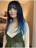 ブルー/グラデーションカラー/フェイスレイヤー_下北沢