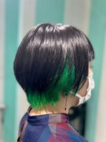 マティーナ ヘアー 池袋(Matina hair)&nbsp;【ショートボブ×インナーグリーン】20代30代40代50代