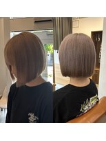 オーシー 四ツ井店(O'sea)&nbsp;切りっぱなしボブ×ホワイトグレージュ