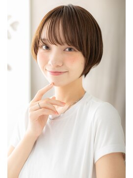 カバーヘア ブリス 志木南口駅前店(COVER HAIR bliss) モカブラウン小顔補正カットひし形丸みショートY志木20代30代