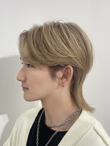ザ アクネ 岡崎竜美丘店(THE ACNE)&nbsp;★メンズ，ブリーチ，ハイトーン，ミルクティーベージュ，ウルフ
