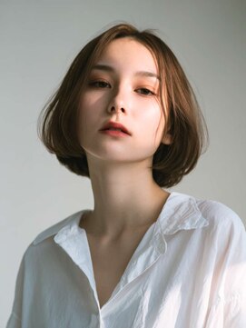 トクテ 高円寺(tokute) くびレイヤーエモージュ前髪モテベージュレイヤーミディ/高円寺