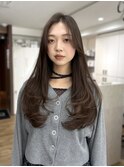 ミディアムレイヤーカット レイヤーカット ブラウンカラー