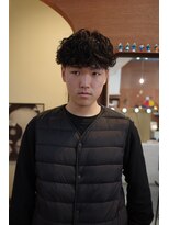 エディ(Edy)&nbsp;メンズ刈り上げスペインカール波巻きスパイラルパーマ眉毛カット