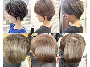メモリーズ 水天宮前店(Memories)の写真/オシャレカラーでお悩み解決◎上品で艶やかな髪色を実現♪《ショートボブ/脱白髪染め/白髪ぼかしが得意◎》