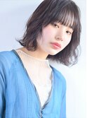 広瀬すずさん風ボブ　黒髪でも柔らかいエアリーパーマ
