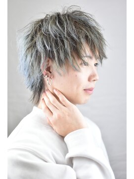 レ ギャルソン 仙台店(Les Garcons) ソフトツイストパーマフェザーマッシュウルフアッシュグレー