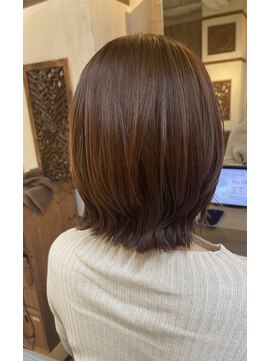 ヘアリゾート粋 ウナム 新宿東口店(enam) レイヤースタイル/ボブ/暖色系カラー/オレンジブラウン