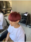 ダブルカラーケアブリーチカラー王道マッシュショートナチュラル