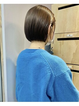 スニュウ(snuw) 切りっぱなしボブ小顔カットグレージュココアブラウン