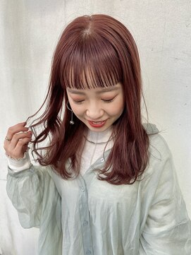 ヌープヘアーアイス(NUUP.hair ici) 大人可愛いブリーチなしピンクベージュ