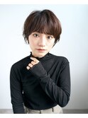 ショート/小顔/ニュアンスパーマ/黒髪/ネビージュ[原宿]