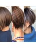 天然ハイライトが生きる脱白髪染めカラー×大人ショートCut19250円→14300円