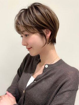 ネイロ バイ ジルブラン 葛西(NeiRo by JIL BLAN) ハイライト白髪ぼかしダブルカラーインナーカラーショートボブ