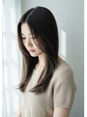 髪質改善ニュアンスカラーツヤ髪スタイルセンターパート