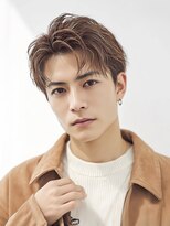 カットもパーマもイケメンパラダイス Men's天王寺 大人Men's清潔感センターパート束感ヘア
