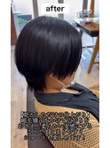 バッサリショートに×縮毛矯正でボリュームダウン