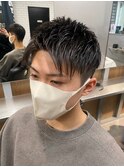 髪型メンズセンターパート メンズアップバング波巻きパーマ