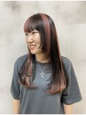 黒ピンクミックスカラー