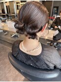 ヘアセット　ヘアアレンジ　カチモリ　リボン